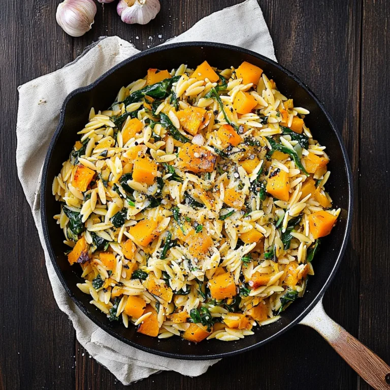 Creamy Orzo with Roasted Butternut Squash and Spinach: Co…