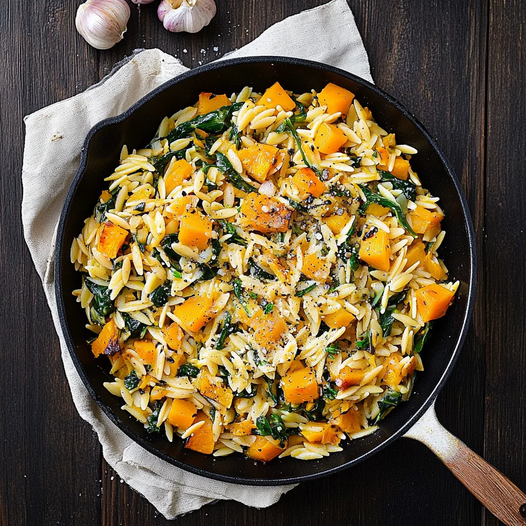 Creamy Orzo with Roasted Butternut Squash and Spinach: Co…