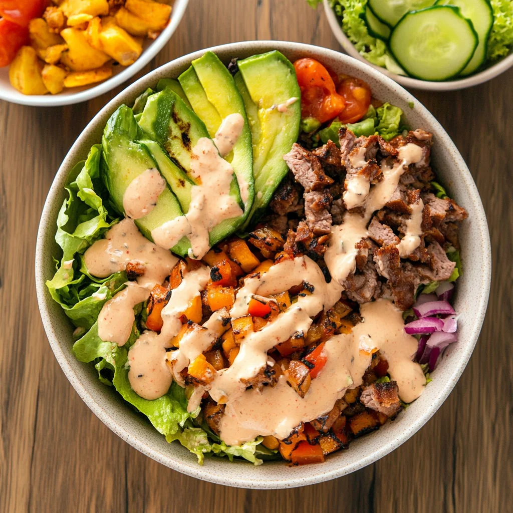 Fully Loaded Burger Bowl with Juicy Flavors Galore
