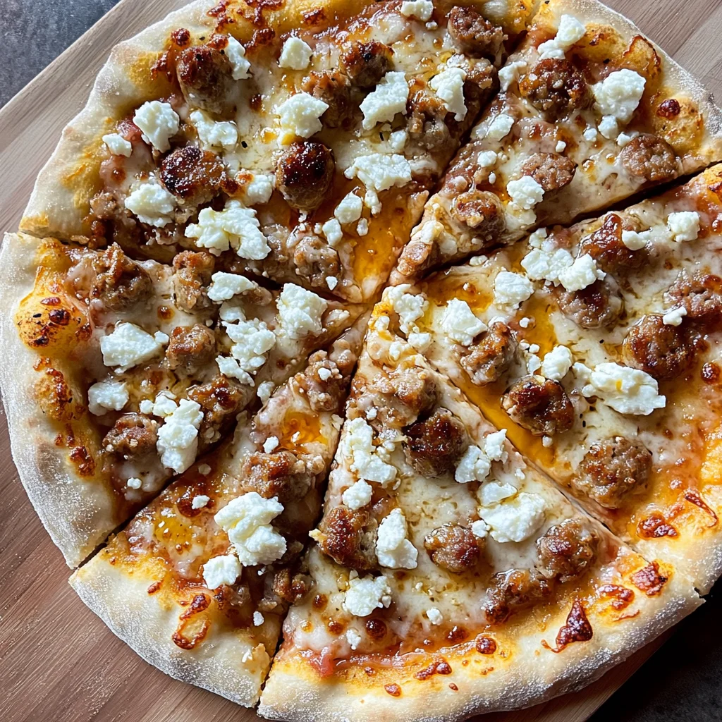 Hot Sausage Feta Honey Pizza: Spicy and Sweet Delight