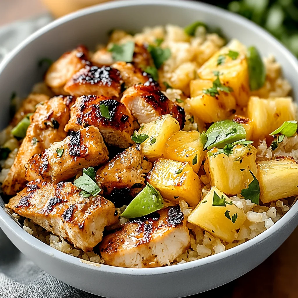Pineapple Chicken Cauliflower Rice Bowls: Fresh & Flavorful