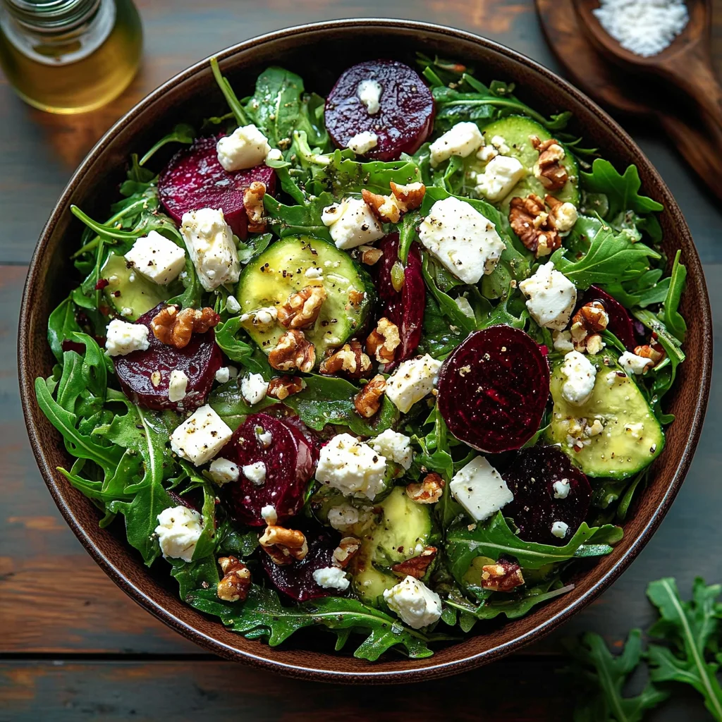 Roasted Beet & Arugula Salad with Feta and Walnuts: Vibra…