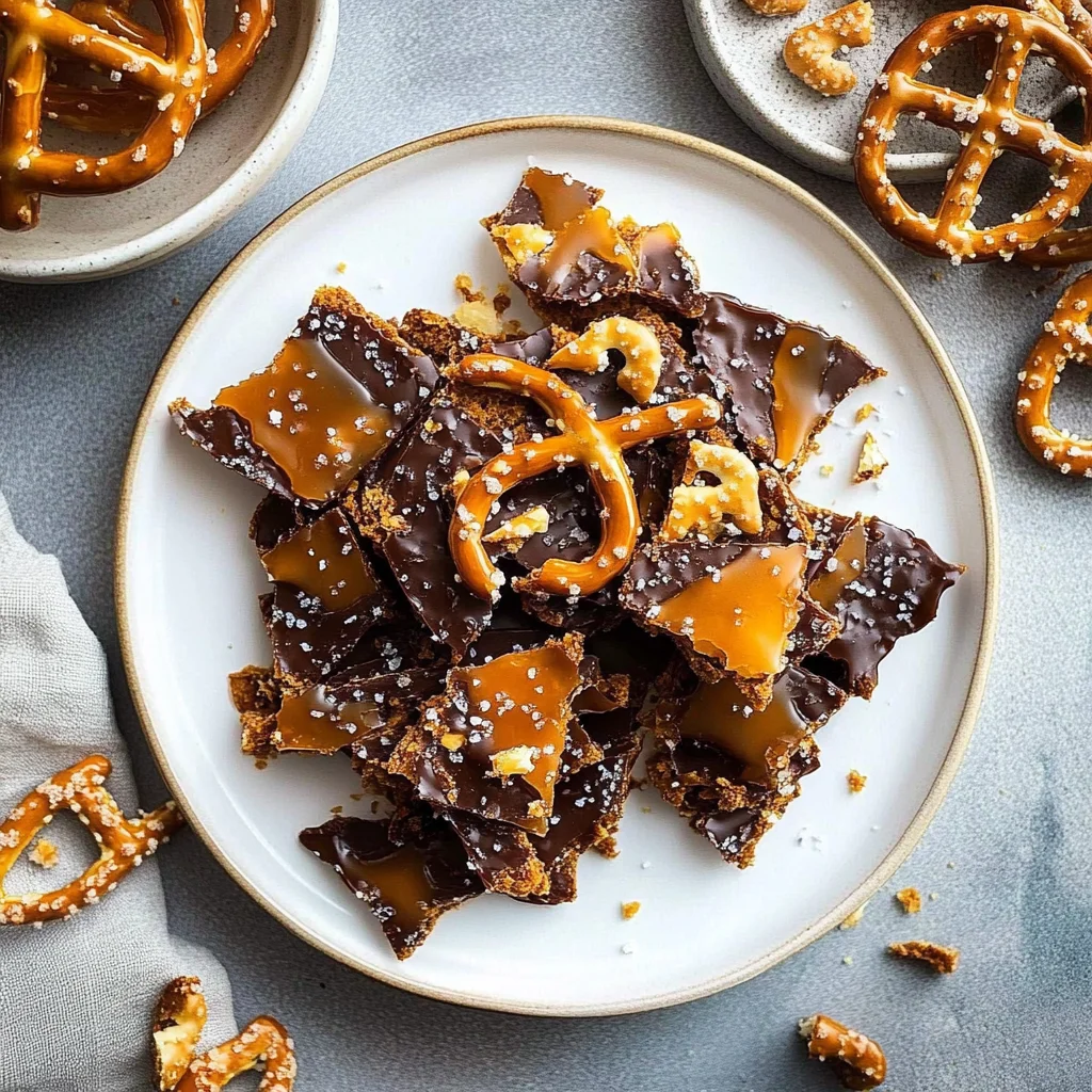 Salted Caramel Pretzel Bark: Sweet & Salty Delight