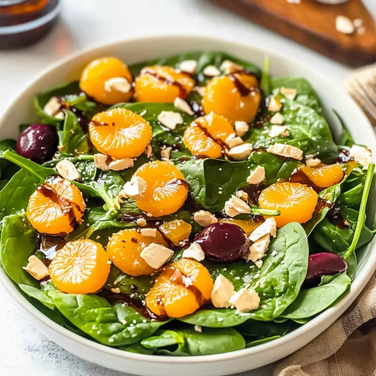 Spinach Mandarin Salad with Honey Balsamic Dressing: Refr…